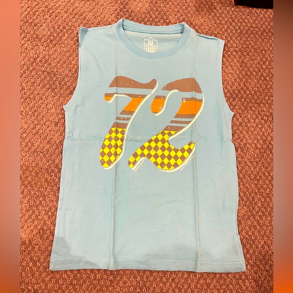 Wes and Willy Kids Sleeveless Blue Graphic Top